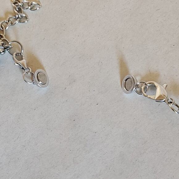 Natural Blue Lapis Beaded Teardrop Stone Necklace 15 inch Silver Accents - Picture 8 of 10